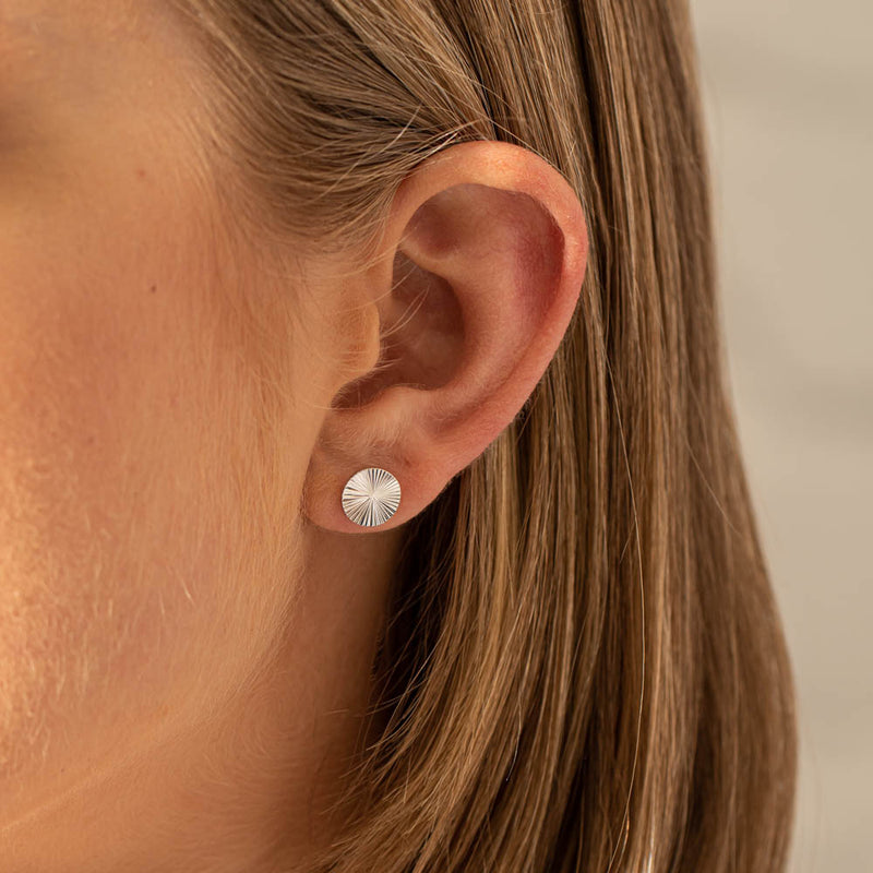 Sterling Silver Reflections Stud Earrings-Earrings-Walker & Hall