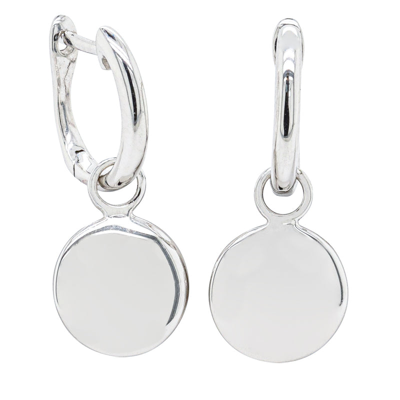Sterling Silver Cosy Earrings With Pebble Drop-Earrings-Walker & Hall