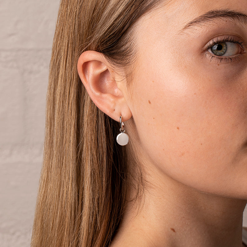Sterling Silver Cosy Earrings With Pebble Drop-Earrings-Walker & Hall