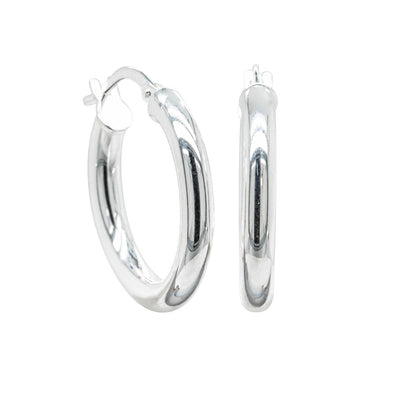 Sterling Silver Hoop Earrings-Earrings-Walker & Hall