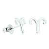 Sterling Silver Noted Zodiac Stud Earrings-Earrings-Walker & Hall