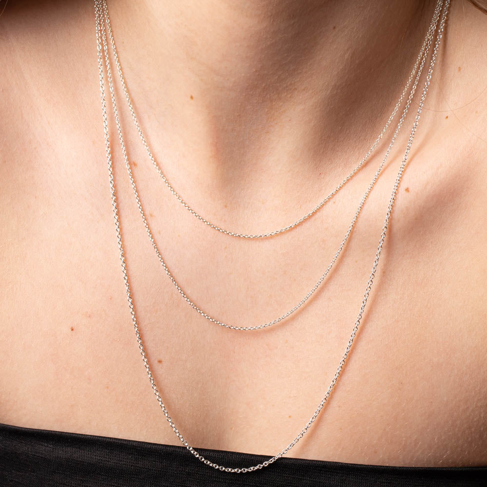 Sterling Silver Cable Chain-Necklace-Walker & Hall