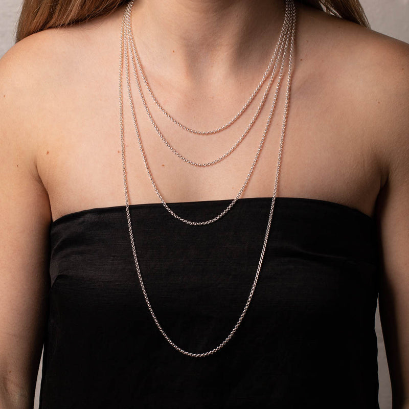 Sterling Silver Round Belcher Chain-Necklace-Walker & Hall