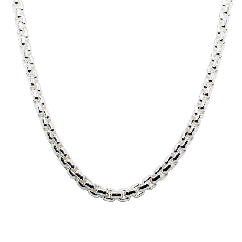 Sterling Silver Box Link Chain-Necklace-Walker & Hall