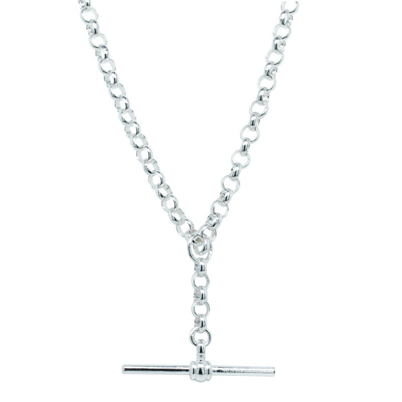 Sterling Silver Belcher Link Fob Chain-Necklace-Walker & Hall