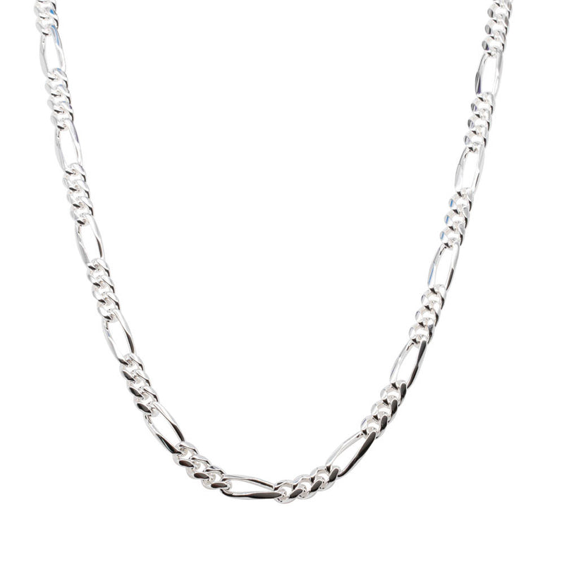 Sterling Silver Figaro Chain-Necklace-Walker & Hall