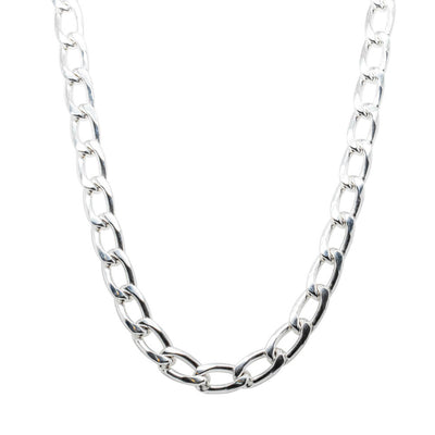 Sterling Silver Wide Curb Chain-Necklace-Walker & Hall