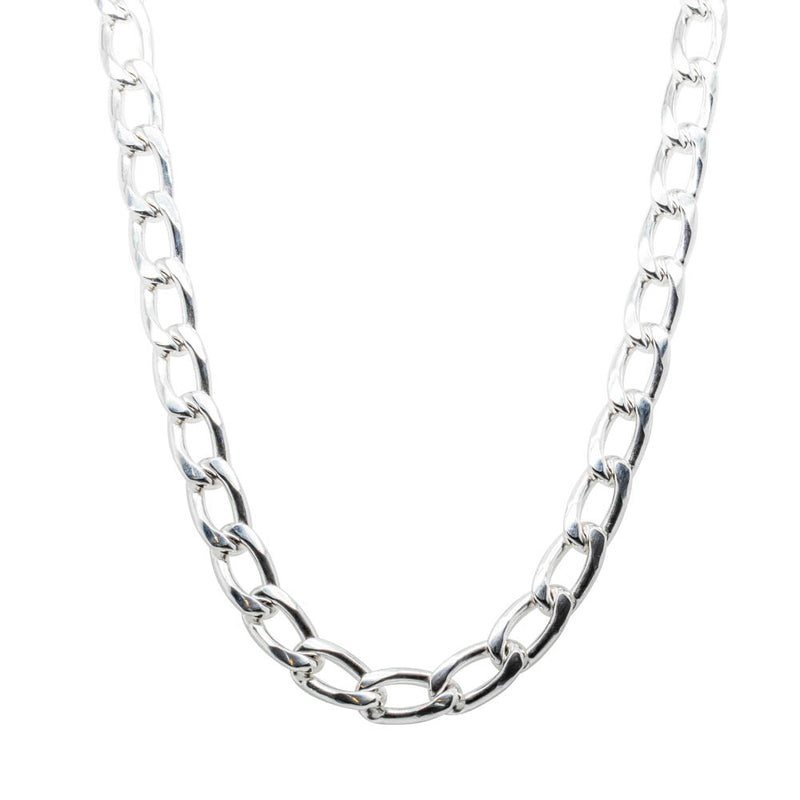 Sterling Silver Wide Curb Chain-Necklace-Walker & Hall