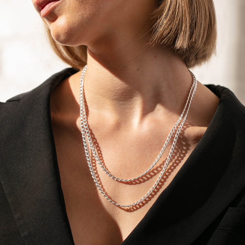 Sterling Silver Curb Chain-Necklace-Walker & Hall