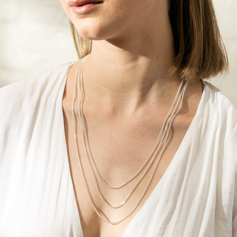 Sterling Silver Curb Chain-Necklace-Walker & Hall