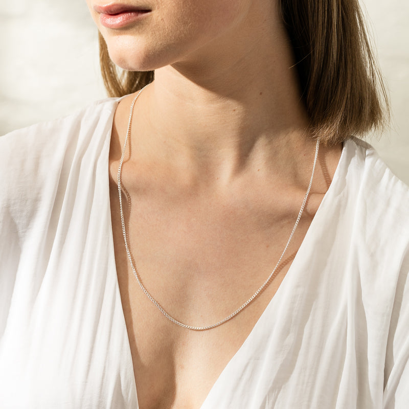 Sterling Silver Curb Chain-Necklace-Walker & Hall