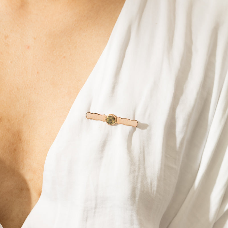 Vintage 9ct Rose Gold Quartz Brooch-Brooch-Walker & Hall