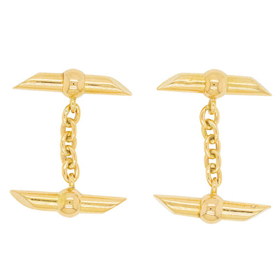 Vintage 18ct Yellow Gold Bar Cufflinks-Cufflinks-Walker & Hall