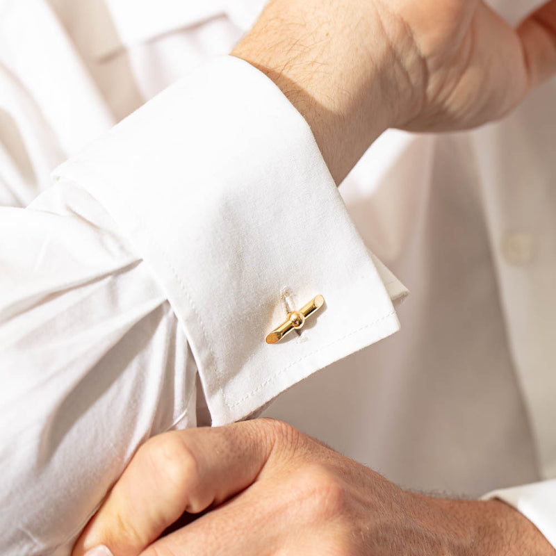 Vintage 18ct Yellow Gold Bar Cufflinks-Cufflinks-Walker & Hall