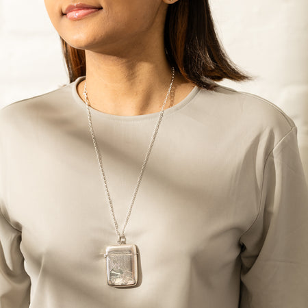 Vintage Sterling Silver Vesta Case with Chain-Vesta Case-Walker & Hall