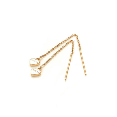 Stolen Girlfriends Club Falling Stolen Heart Thread Earrings - Gold Plated-Earrings-Walker & Hall