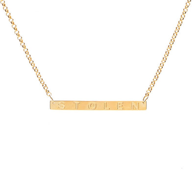 Stolen Girlfriends Club Stolen Plank Necklace - Gold Plated-Necklace-Walker & Hall
