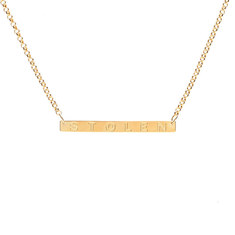 Stolen Girlfriends Club Stolen Plank Necklace - Gold Plated-Necklace-Walker & Hall