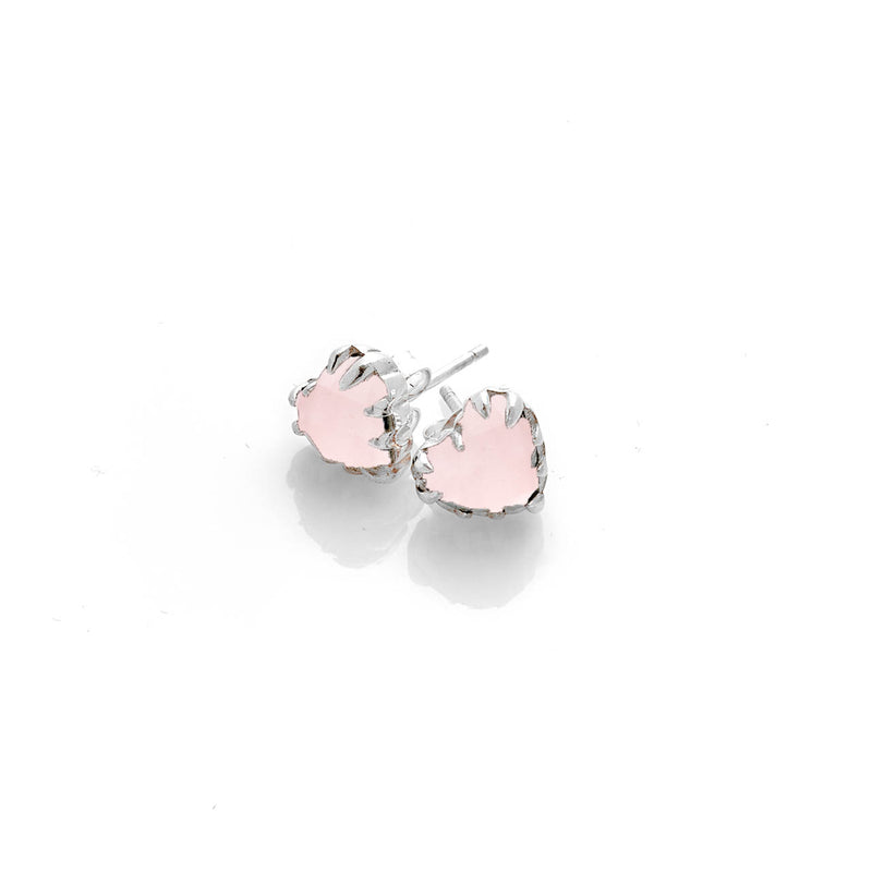 Stolen Girlfriends Club Love Claw Earrings - Sterling Silver & Rose Quartz-Earrings-Walker & Hall