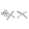 9ct White Gold Diamond Kiss Earrings-Earrings-Walker & Hall