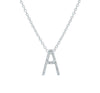 9ct White Gold Diamond Letter Pendant-Necklace-Walker & Hall