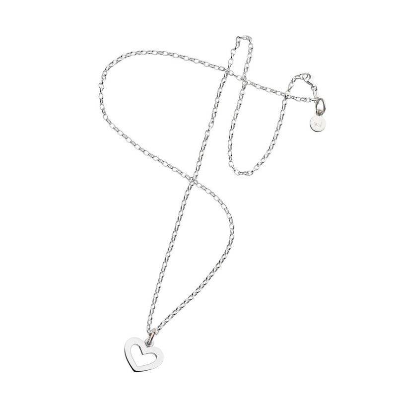 Karen Walker Heart Necklace - Sterling Silver-Necklace-Walker & Hall