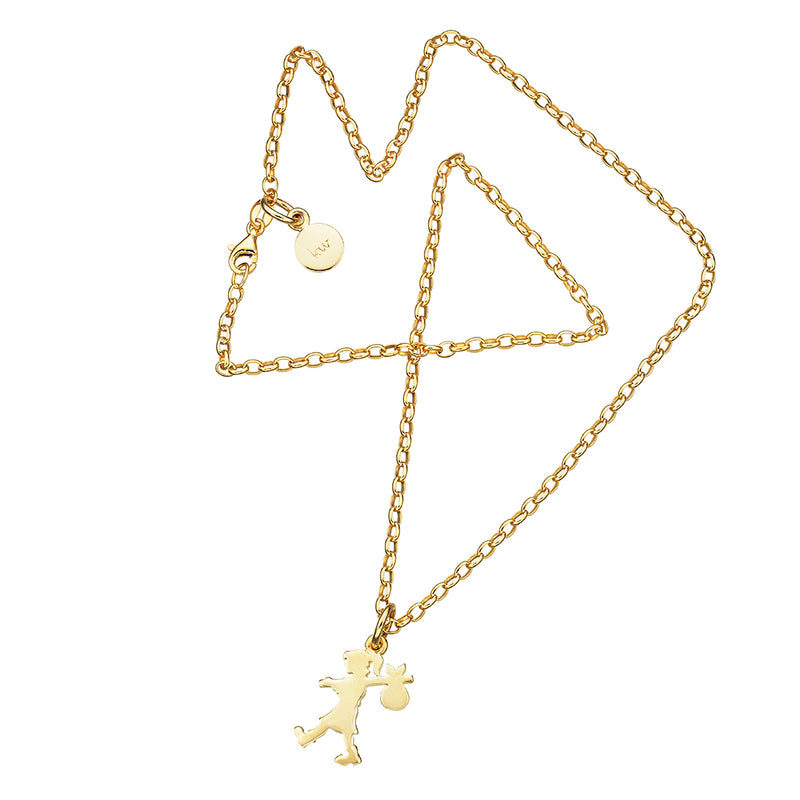 Karen Walker Runaway Girl Necklace - 9ct Yellow Gold-Necklace-Walker & Hall