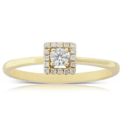 18ct Yellow Gold Round Brilliant Cut Diamond Ring-Ring-Walker & Hall