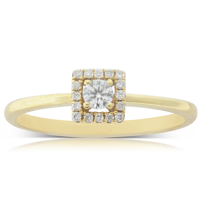 18ct Yellow Gold Round Brilliant Cut Diamond Ring-Ring-Walker & Hall
