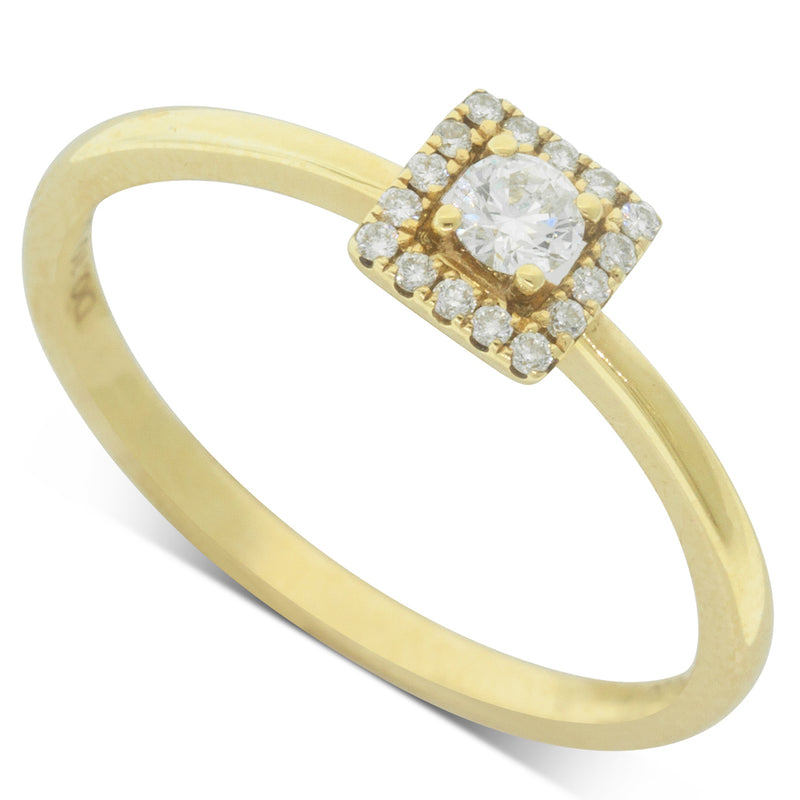 18ct Yellow Gold Round Brilliant Cut Diamond Ring-Ring-Walker & Hall
