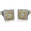 18ct Yellow And 18ct White Gold Yellow Diamond Earrings-Earrings-Walker & Hall