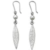 Karen Walker Pearl And Leaf Earrings - Sterling Silver-Earrings-Walker & Hall