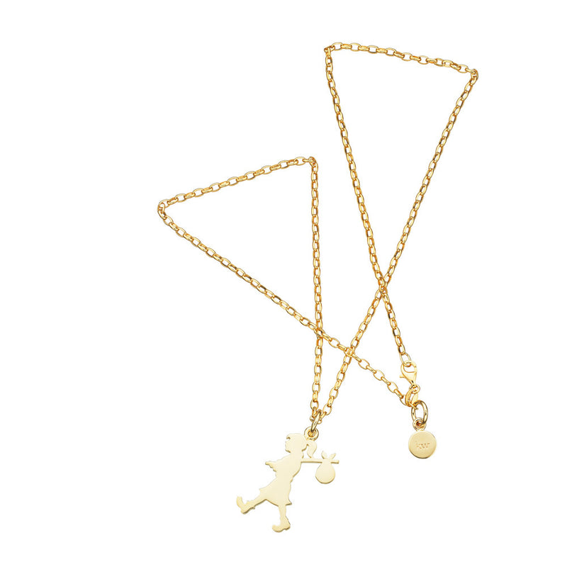 Karen Walker Large Runaway Girl Necklace - 9ct Yellow Gold-Necklace-Walker & Hall