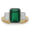 18ct Yellow And 18ct White Gold Emerald And Diamond Ring-Ring-Walker & Hall