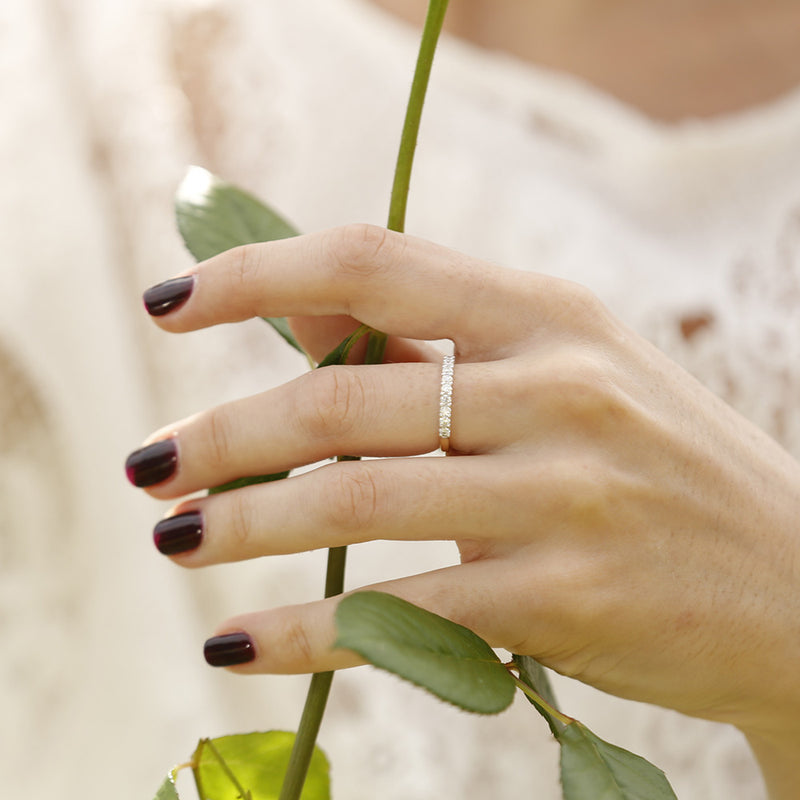 18ct Yellow & White Gold Claw Set Diamond Ring-Ring-Walker & Hall