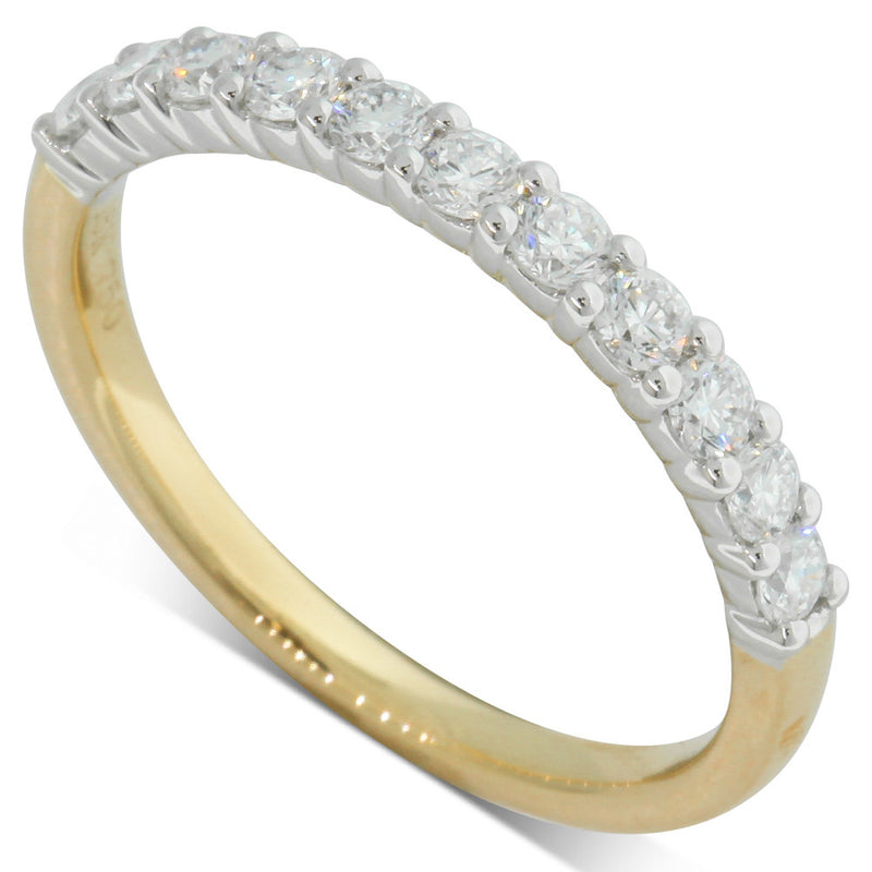 18ct Yellow & White Gold Claw Set Diamond Ring-Ring-Walker & Hall