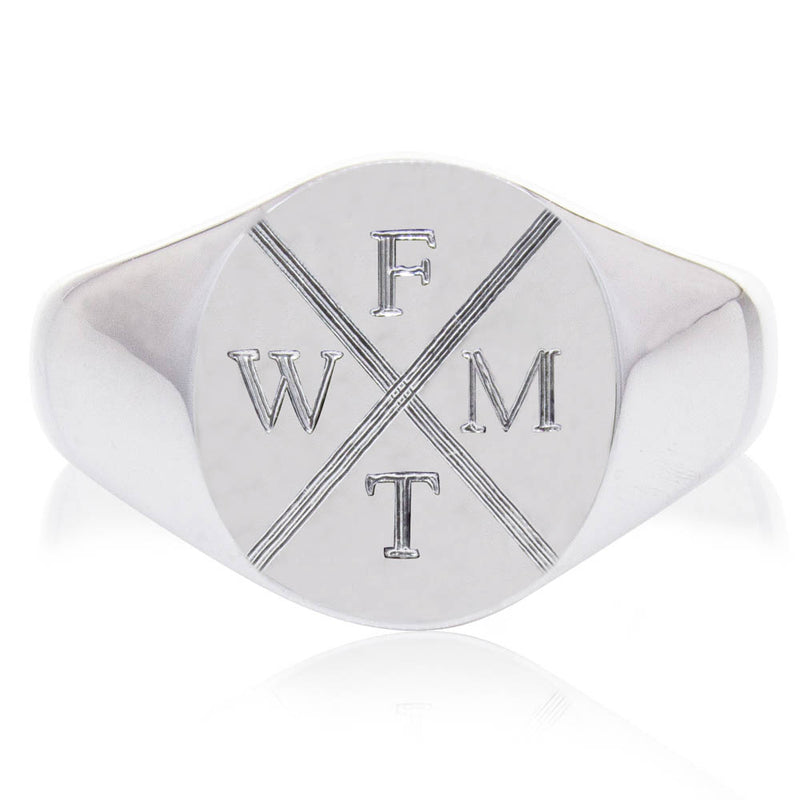 Sterling Silver Oval Signet Ring-Ring-Walker & Hall