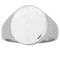 Sterling Silver Oval Signet Ring-Ring-Walker & Hall