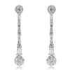 18ct White Gold Diamond Drop Earrings-Earrings-Walker & Hall