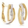 18ct Yellow & White Gold Diamond Hoops-Earrings-Walker & Hall