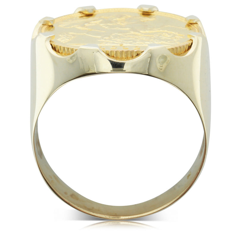 9ct Yellow Gold Ring with Claw Set Half Sovereign-Ring-Walker & Hall