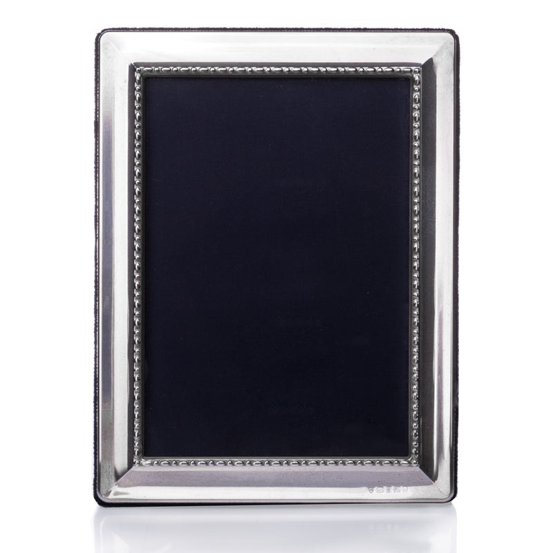 Sterling Silver Heavy Beaded Photo Frame-Silverware-Walker & Hall