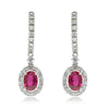 18ct White Gold Ruby & Diamond Earrings-Earrings-Walker & Hall