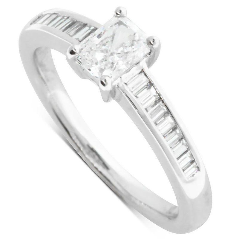 Platinum Radiant Cut Diamond Ring-Ring-Walker & Hall