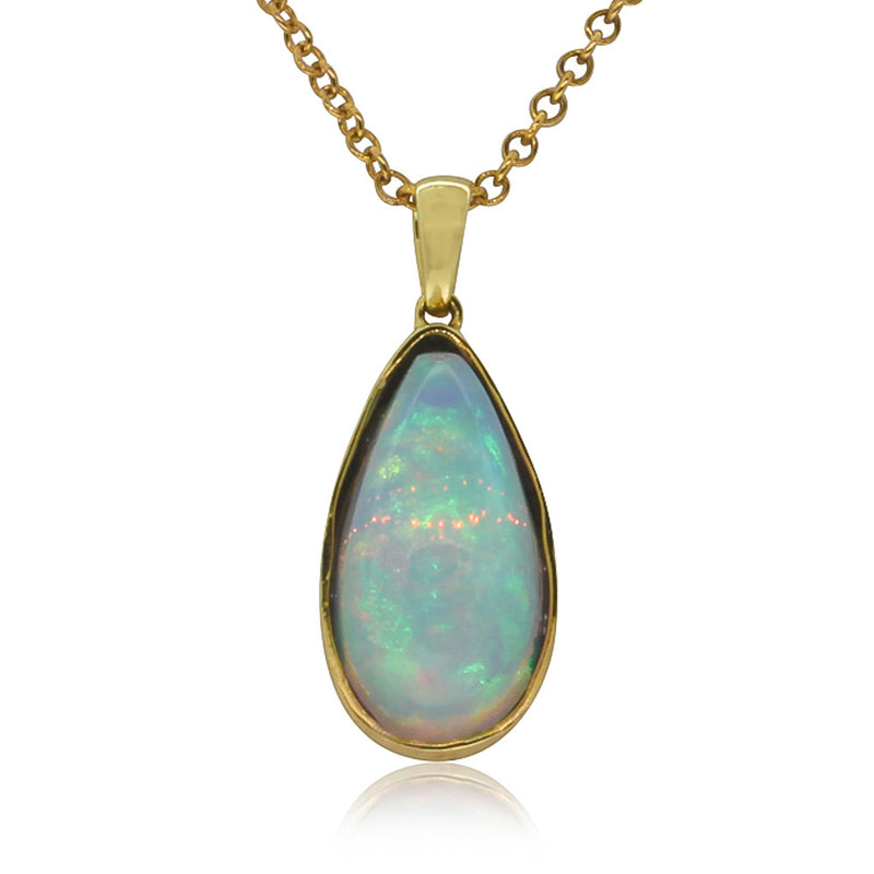 9ct Yellow Gold Opal Pendant-Necklace-Walker & Hall
