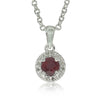 9ct White Gold Ruby & Diamond Pendant-Necklace-Walker & Hall