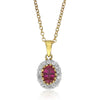 18ct Yellow Gold Ruby & Diamond Pendant-Necklace-Walker & Hall