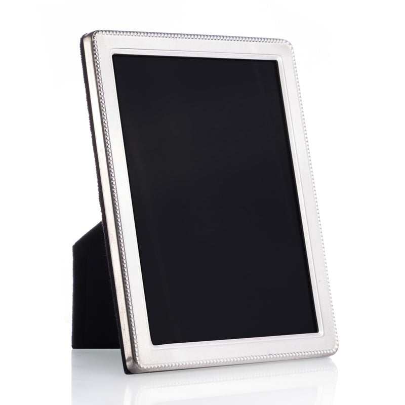 Sterling Silver Bead Photo Frame-Silverware-Walker & Hall