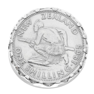 Sterling Silver Warrior Ring With NZ Shilling-Ring-Walker & Hall