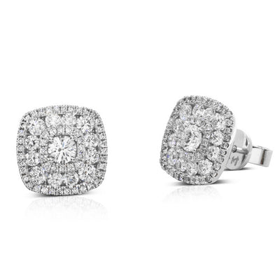 18ct White Gold 1.48ct Diamond Studs-Earrings-Walker & Hall